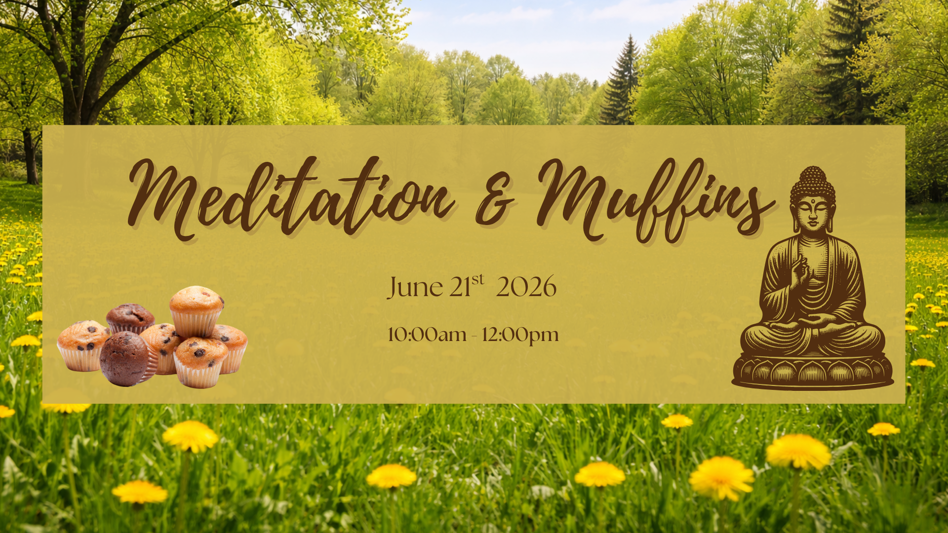 Meditation and Muffins Buddha Statue in Spring