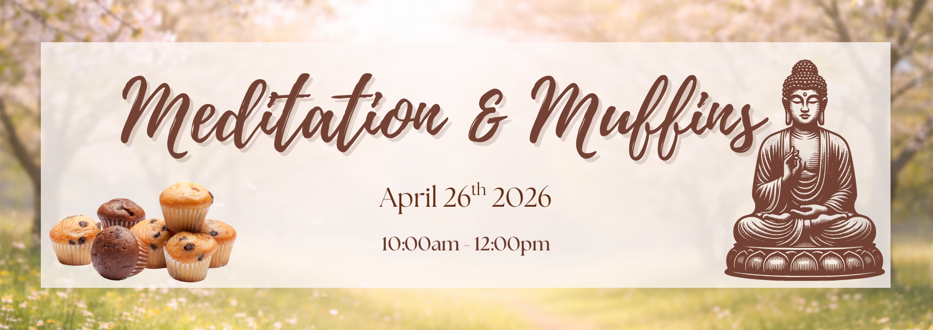 Meditation and Muffins Buddha Statue in Spring