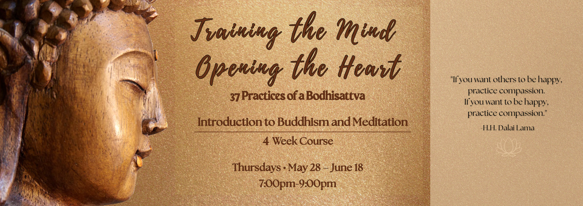 Training the Mind, Opening the Heart banner